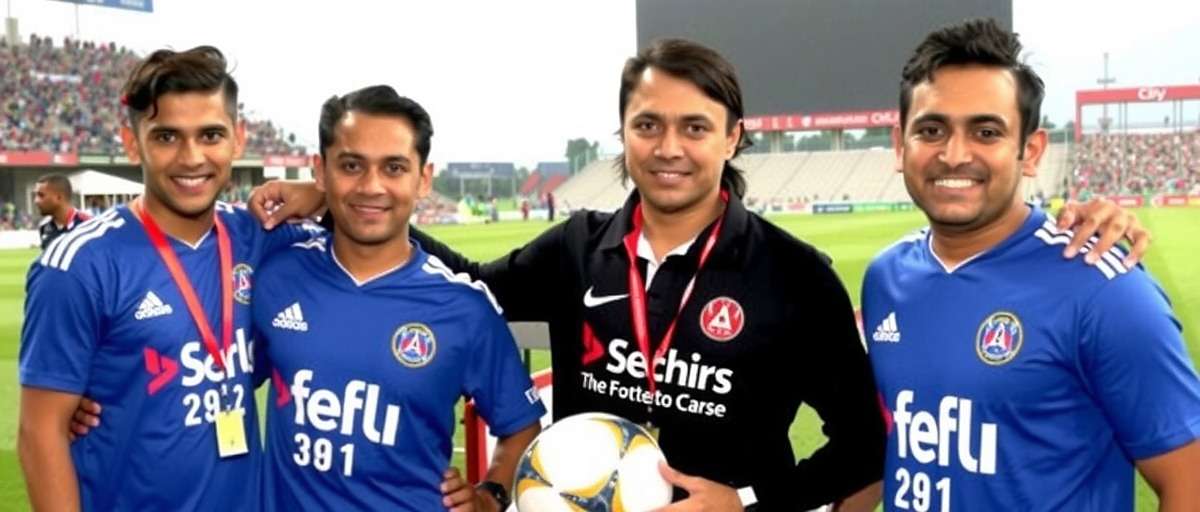 Bengaluru FC Heroes being featured at a football event with Sunil Chhetri