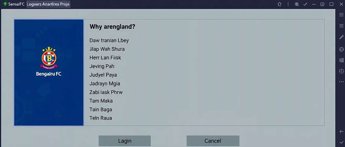 Bengaluru FC Heroes language selection screen showing various Indian languages