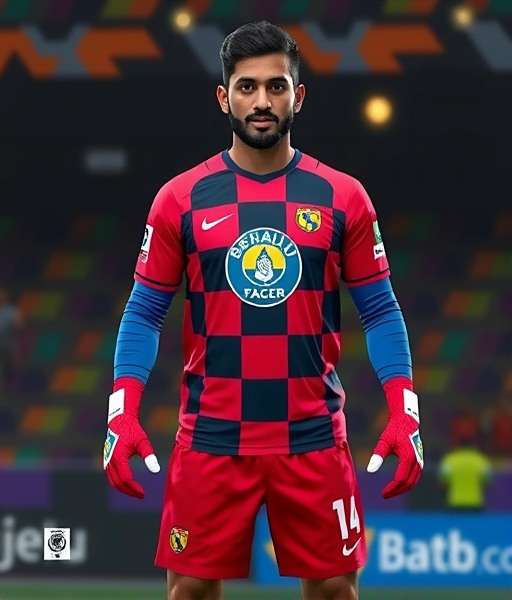 Digital representation of Gurpreet Singh Sandhu in Bengaluru FC goalkeeping kit