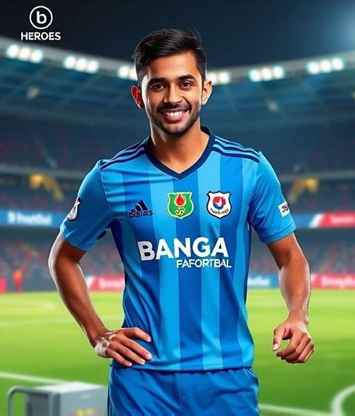Digital representation of Sunil Chhetri in Bengaluru FC jersey